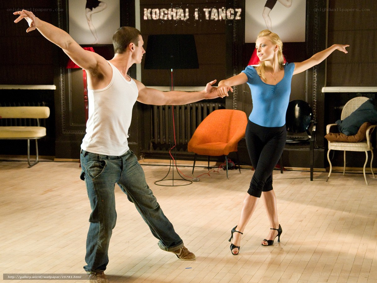 Dancing couple in studio