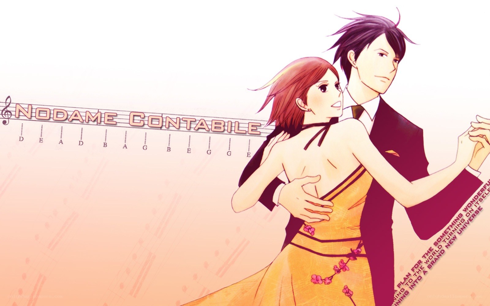 Dancing couple on music sheet