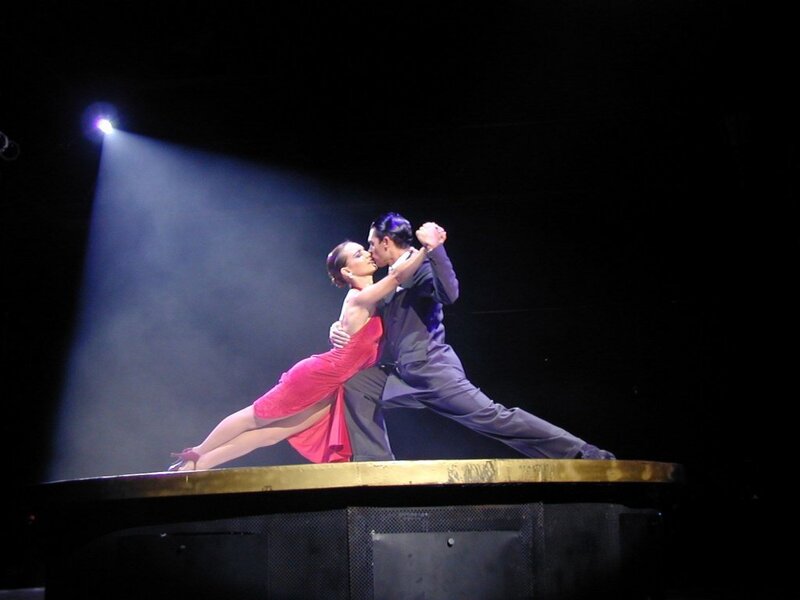 Dancing couple on stage