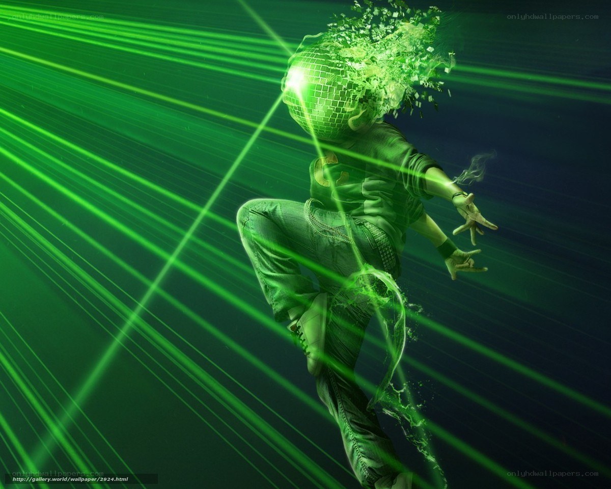dancing figure with disco ball head