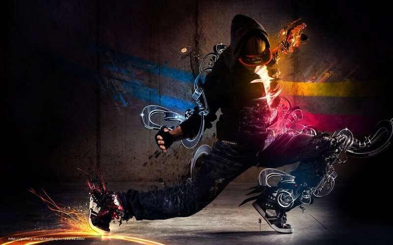 dancing figure with glowing effects