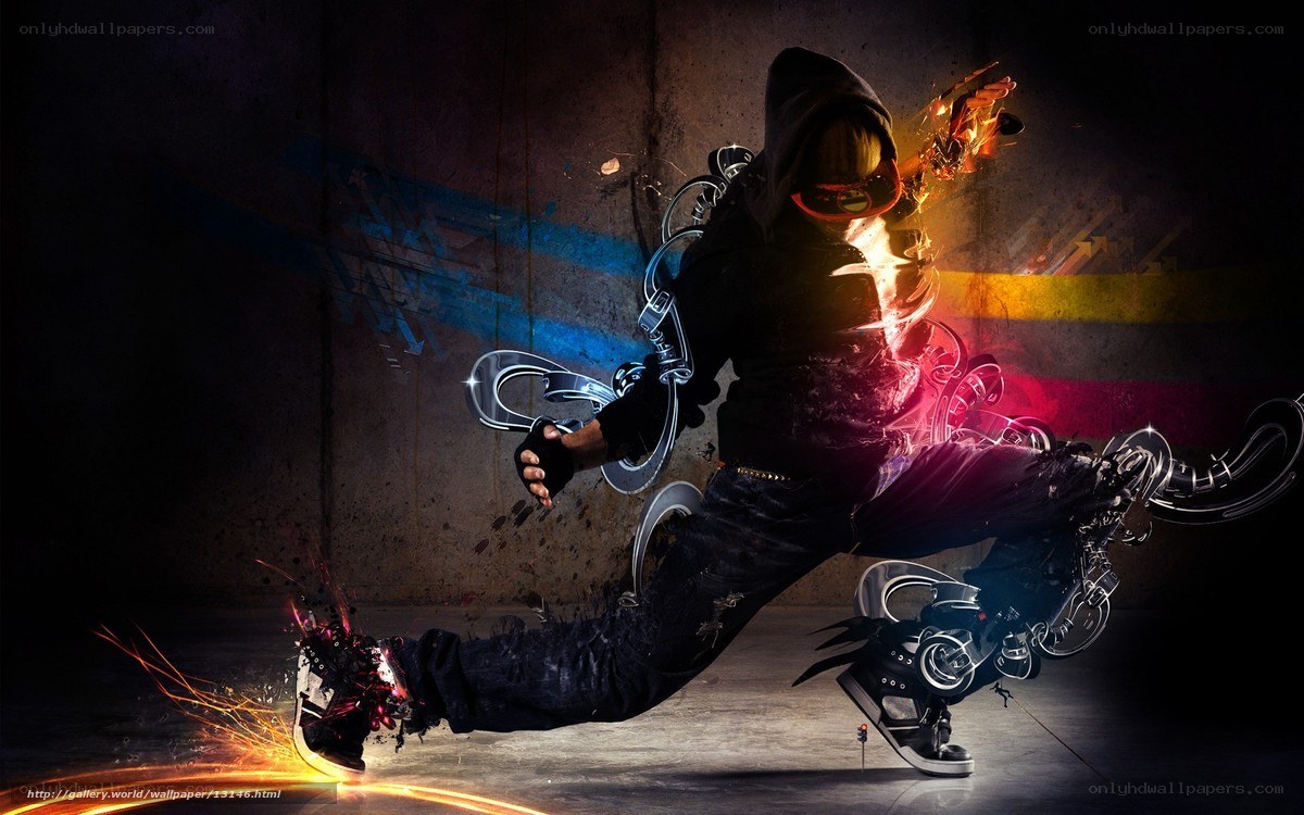 dancing figure with glowing effects