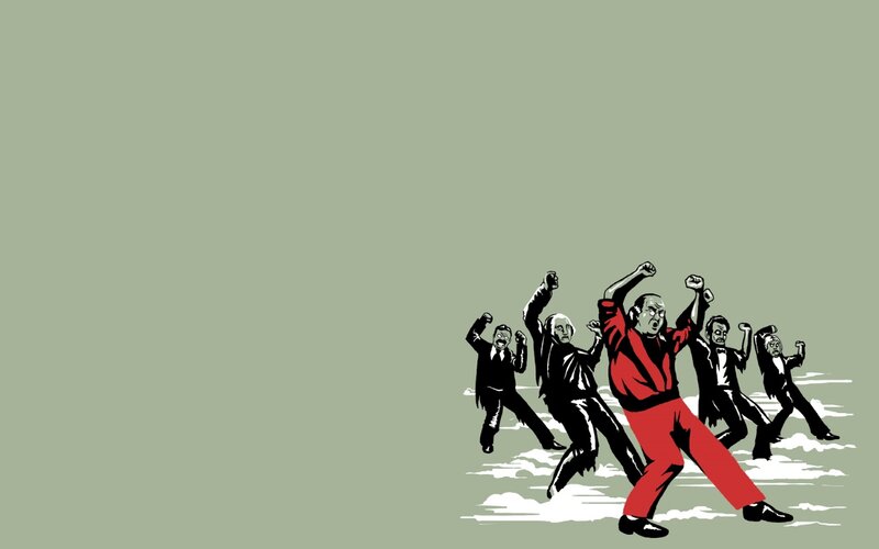dancing figures in red and black