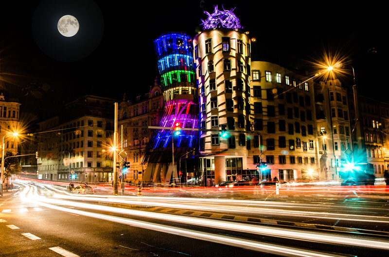 Dancing House Building — Purple