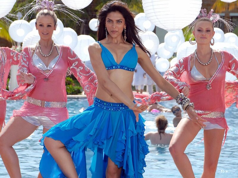 Dancing in a pool scene