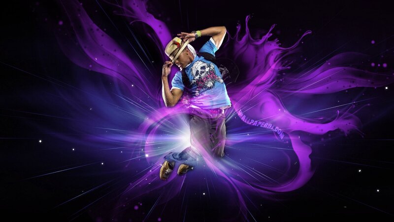 Dancing Man in Purple Light