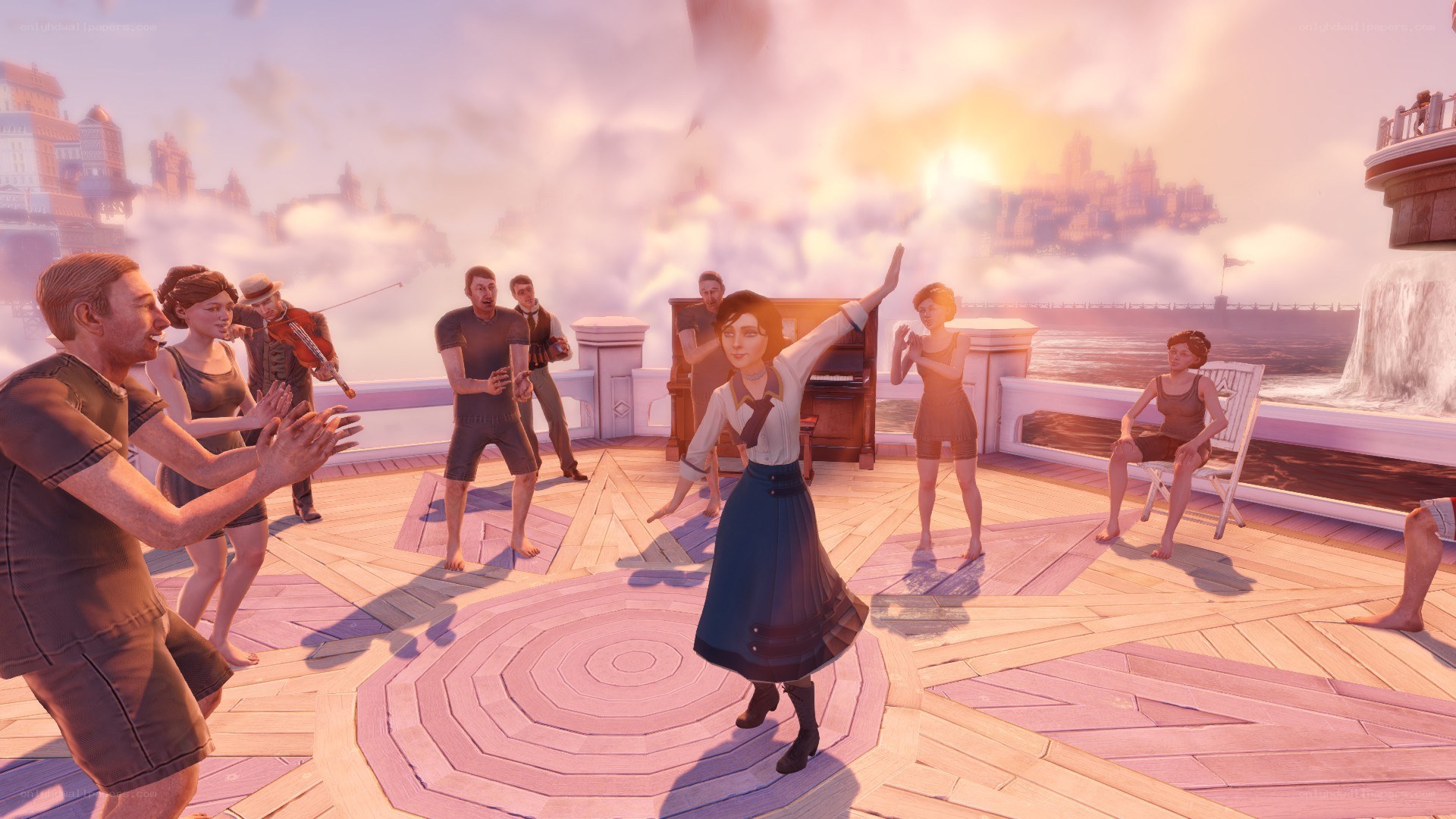 Dancing on a ship deck