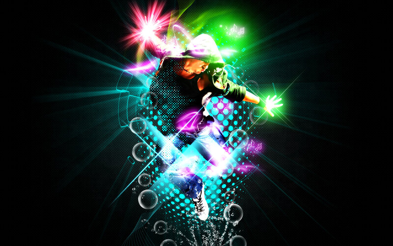 Dancing Person in Hoodie — Black