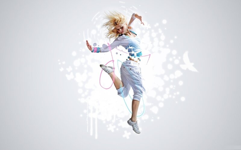dancing woman in motion