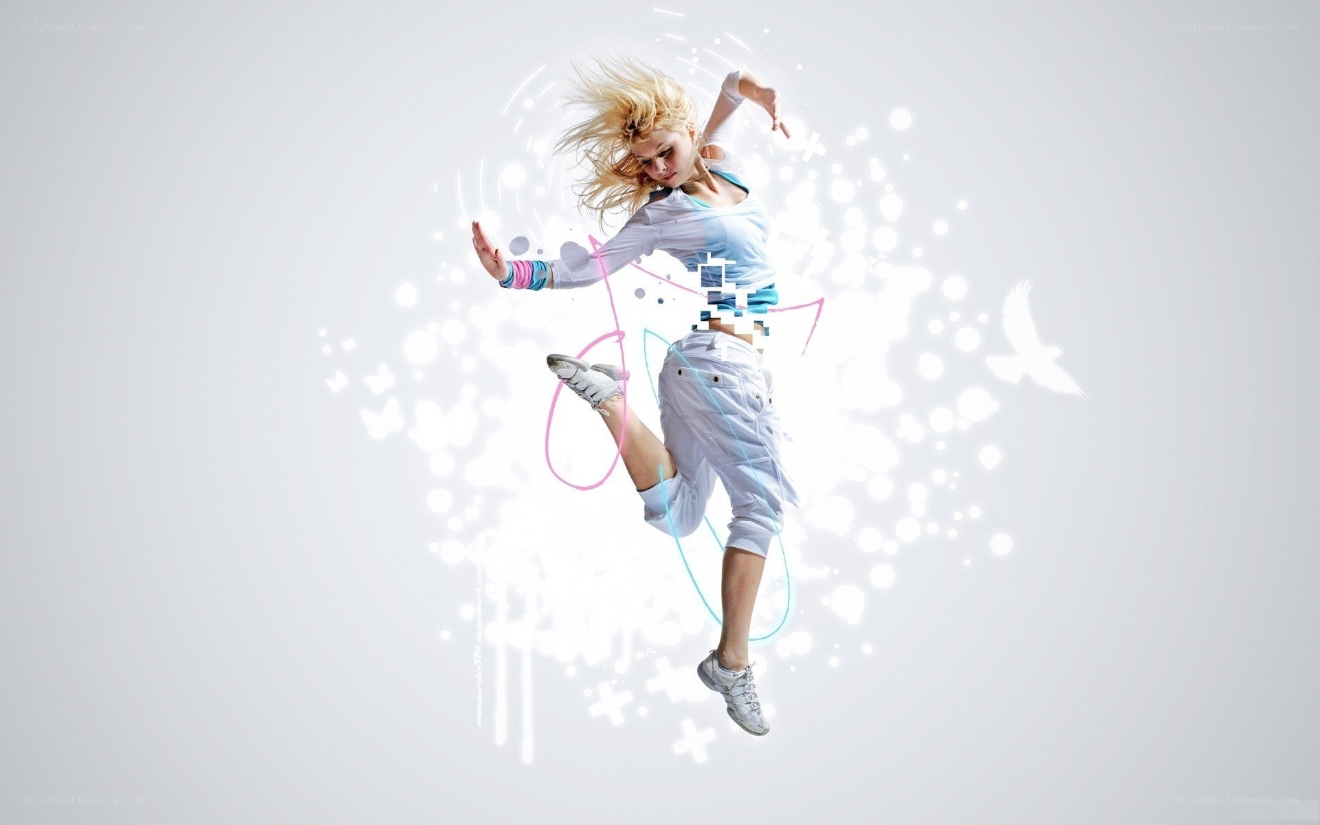 dancing woman in motion