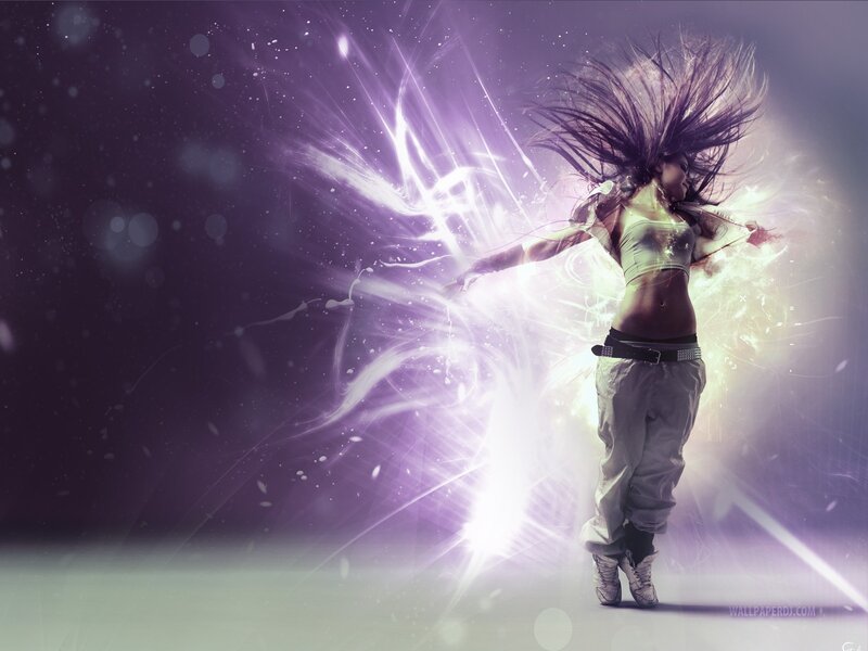Dancing Woman with Glowing Effects
