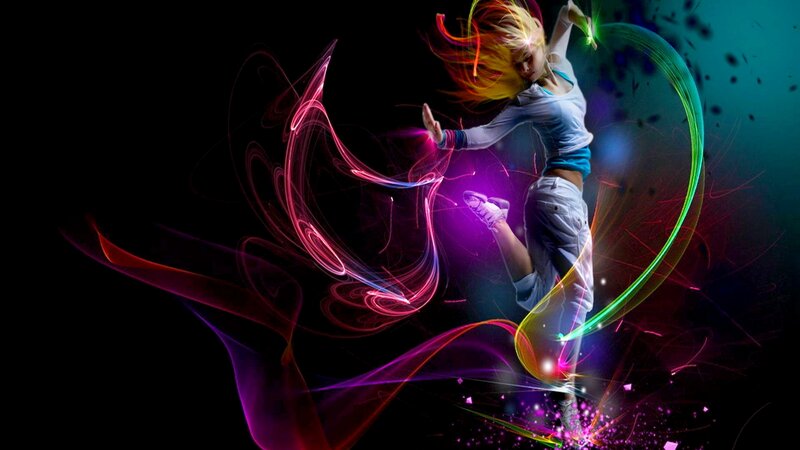 Dancing Woman with Light Trails