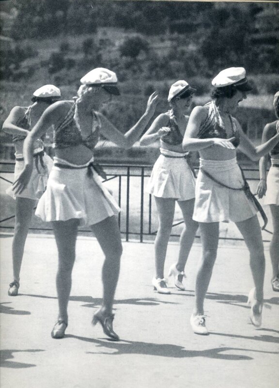 Dancing women in sailor outfits