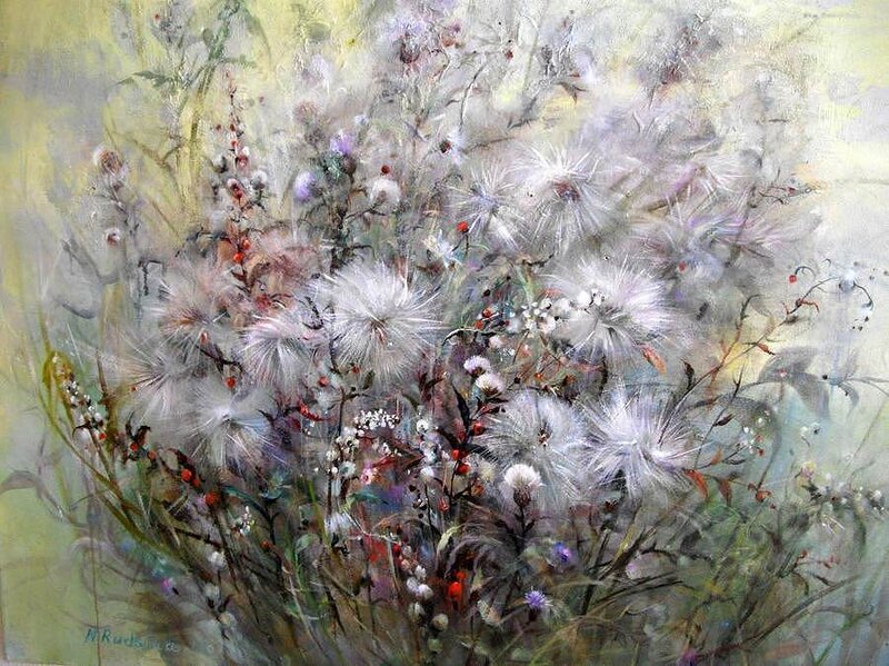 Dandelion Seed Heads — White