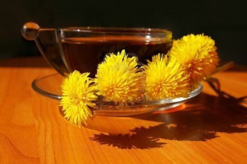 Dandelion Tea in Glass Cup