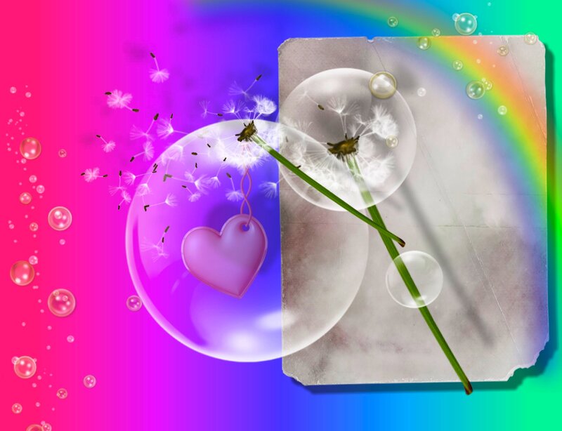 Dandelion with Heart — Pink