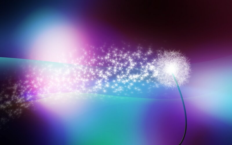 Dandelion with Sparkles — Purple, Dreamy