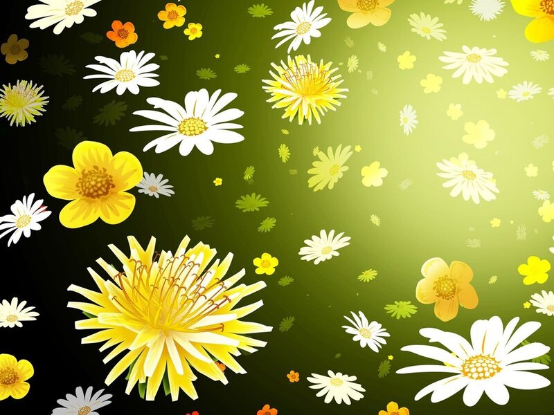 Dandelions and Daisies — Green