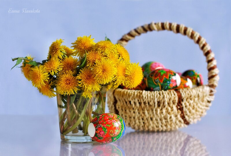 Dandelions and Painted Eggs