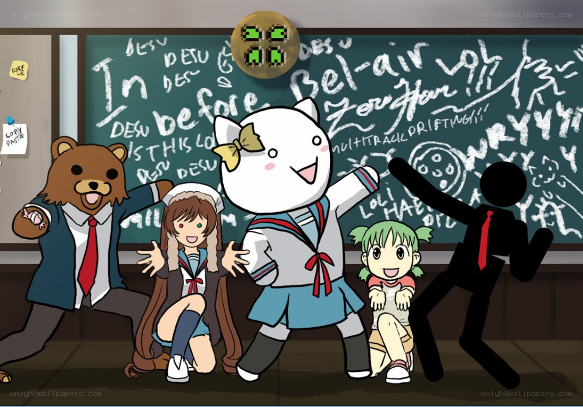 Danganronpa characters in classroom
