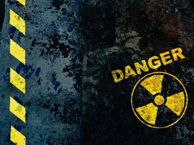 Danger radiation warning sign
