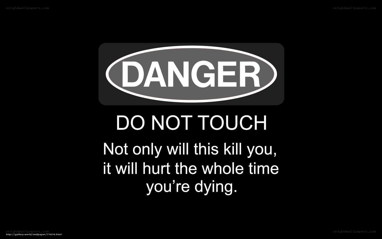 Danger sign with dark humor