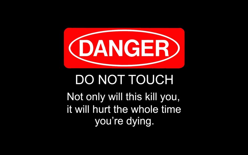Danger Sign with Text — Black