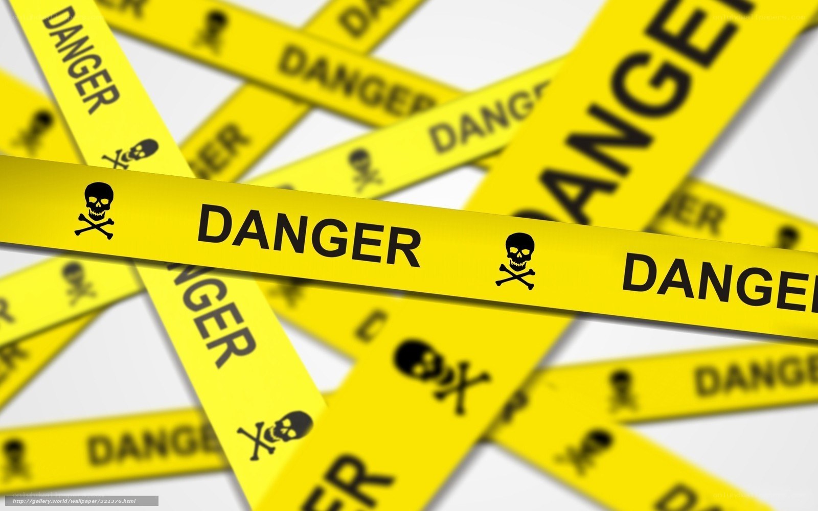 Danger tape warning signs