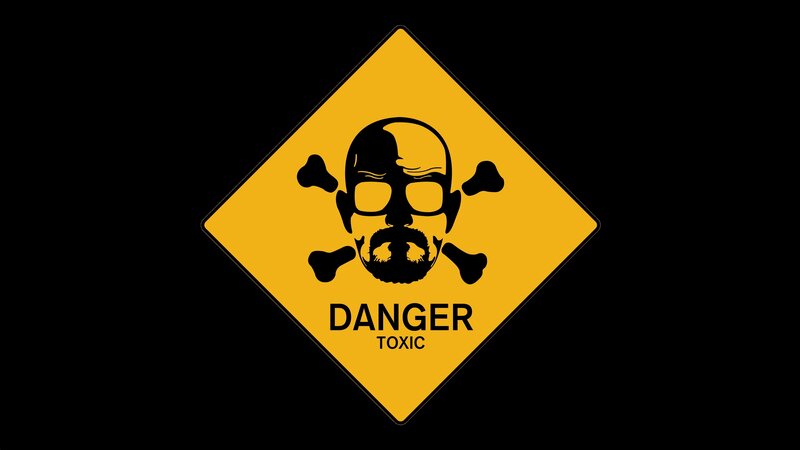 Danger toxic sign with character
