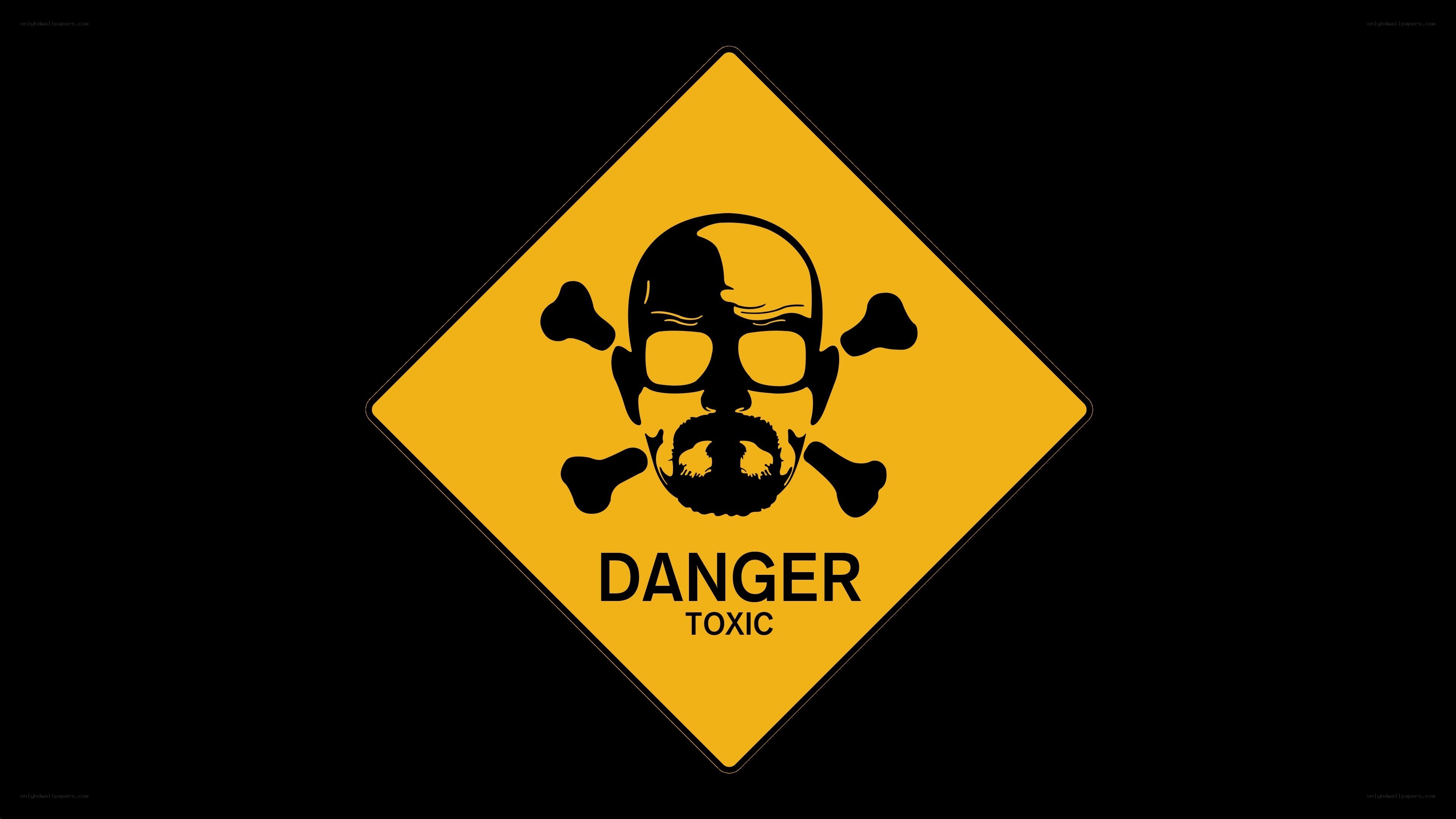 Danger toxic sign with character