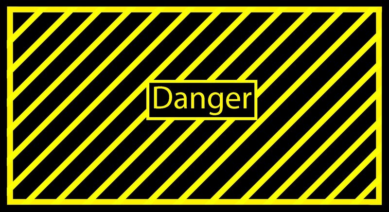 Danger Warning Sign — Yellow, Alerting