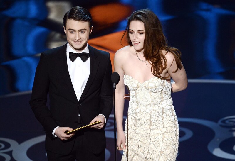 Daniel Radcliffe and Kristen Stewart on stage