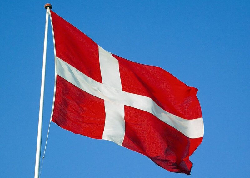 Danish Flag Waving — Red, Calm
