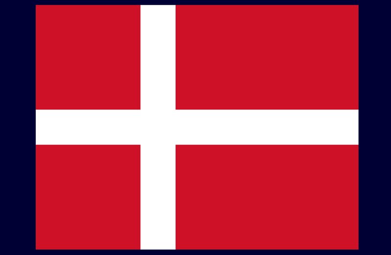 Danish flag with border
