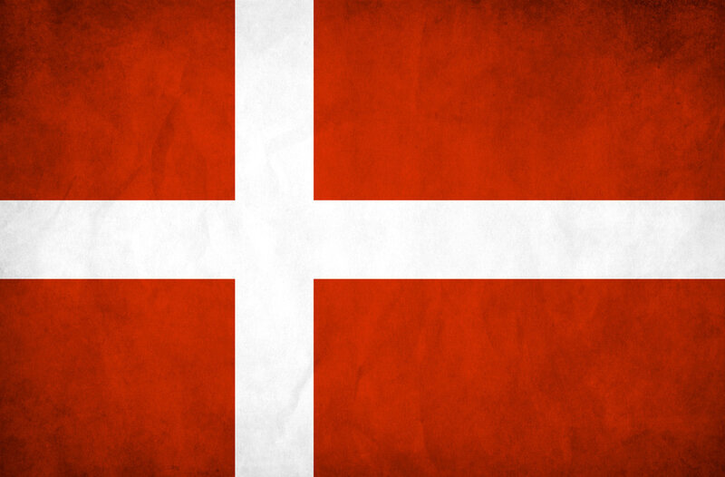 Danish flag with distressed texture