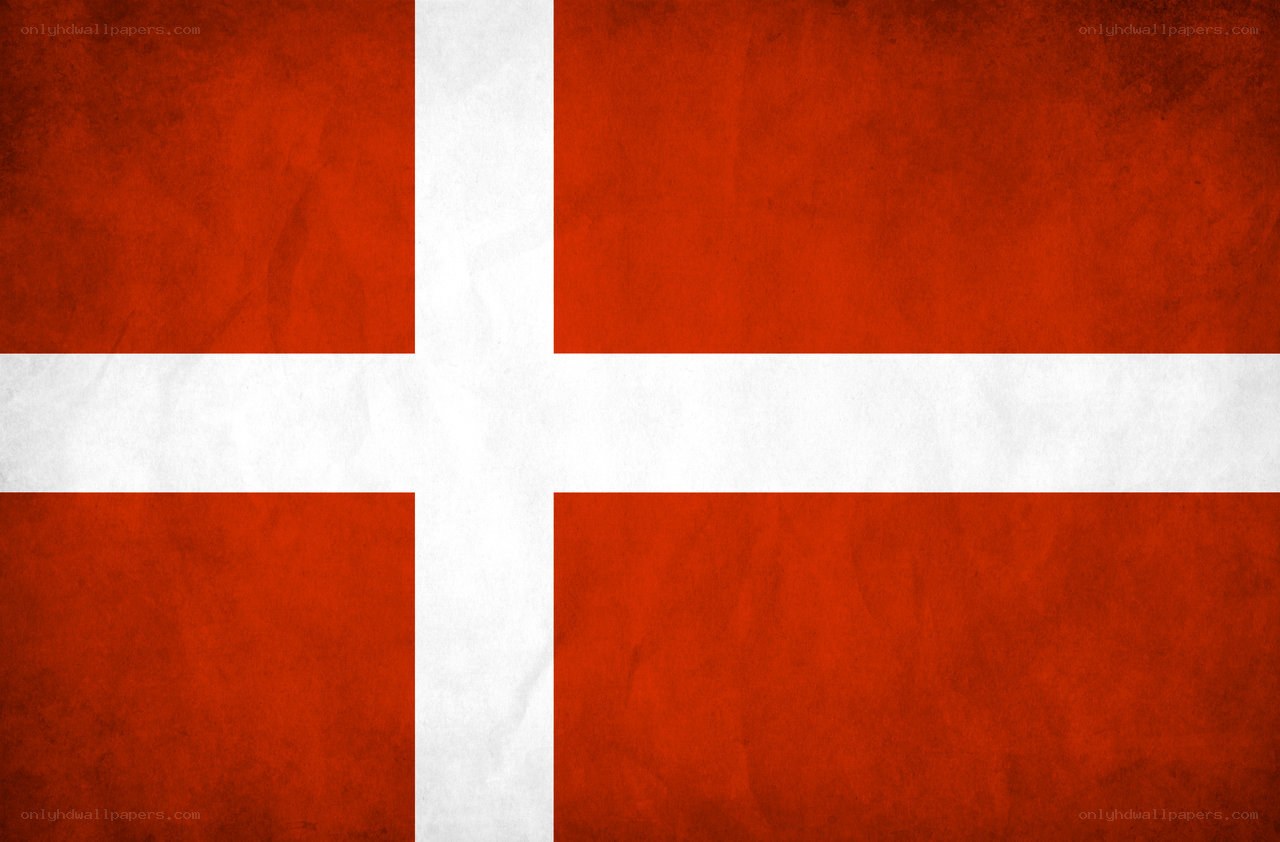 Danish flag with distressed texture