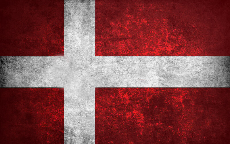 Danish flag with distressed texture