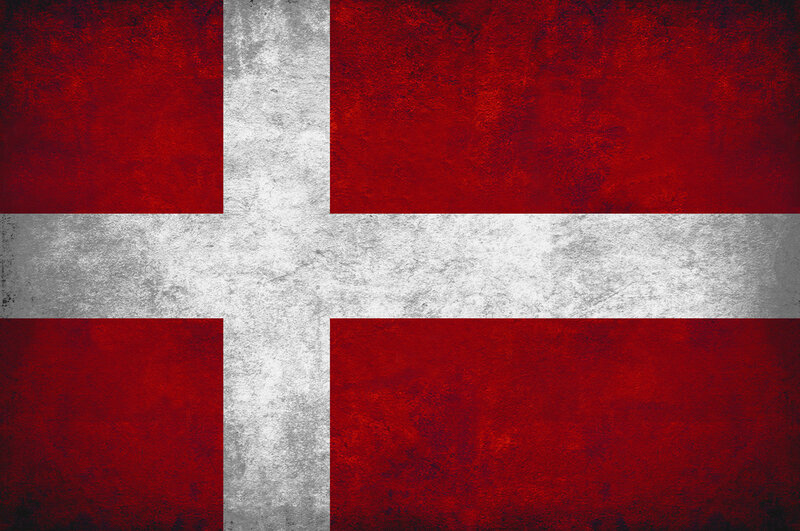 Danish flag with distressed texture