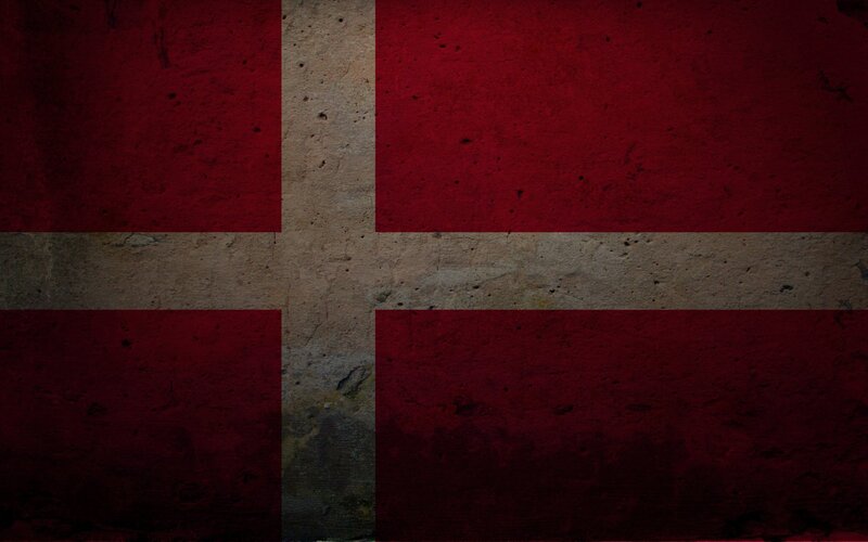 Danish flag with grunge texture