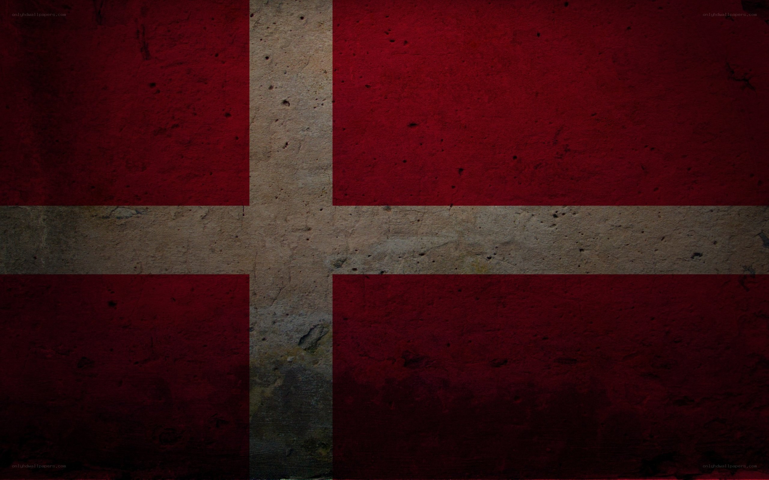 Danish flag with grunge texture