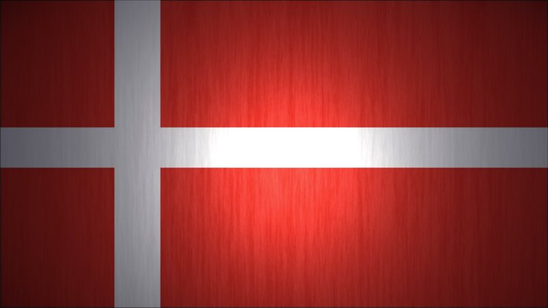 Danish flag with metallic texture