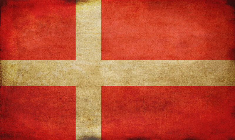 Danish flag with vintage texture