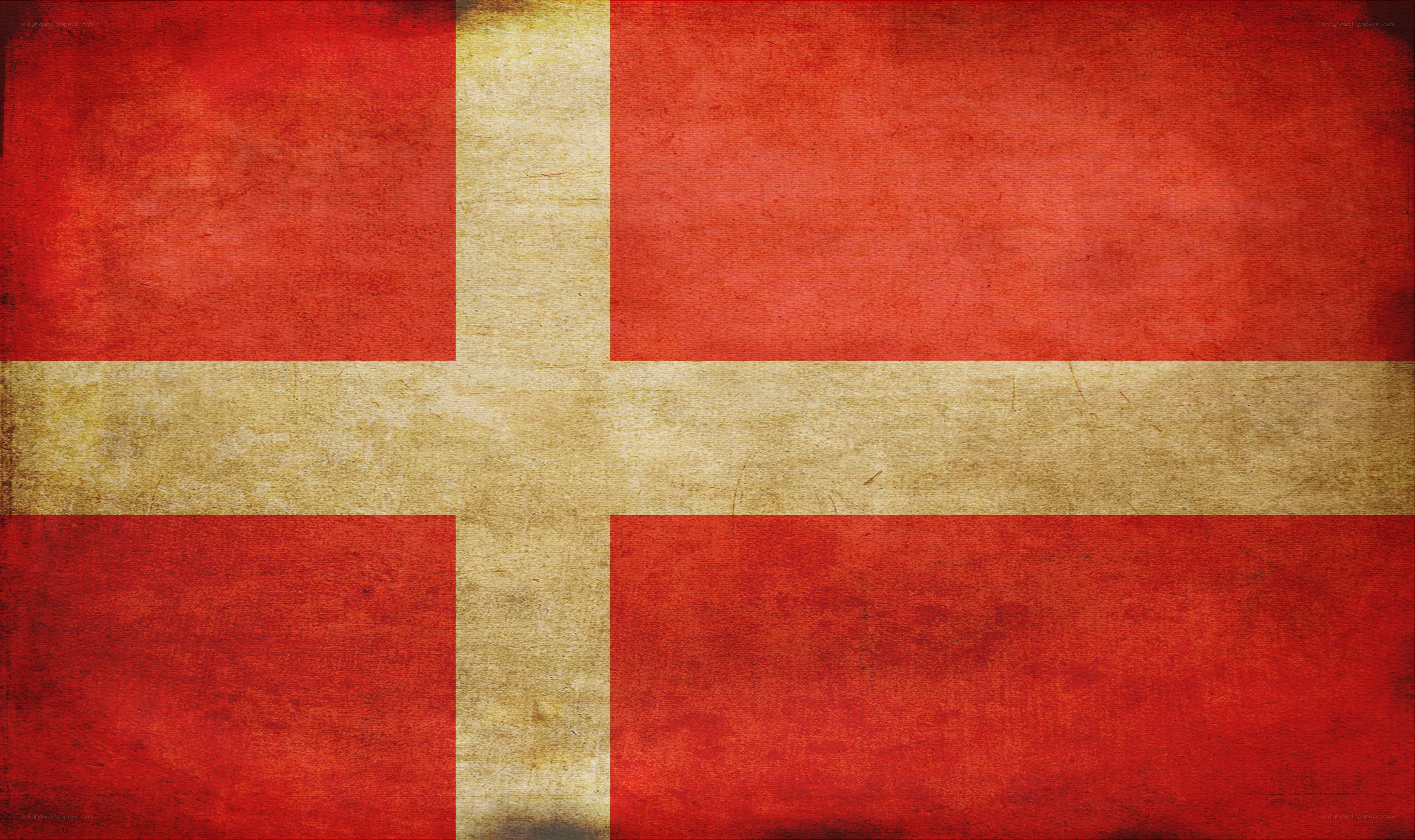 Danish flag with vintage texture