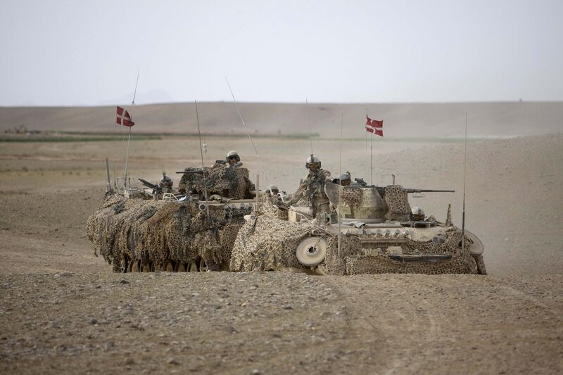 Danish military tanks in desert