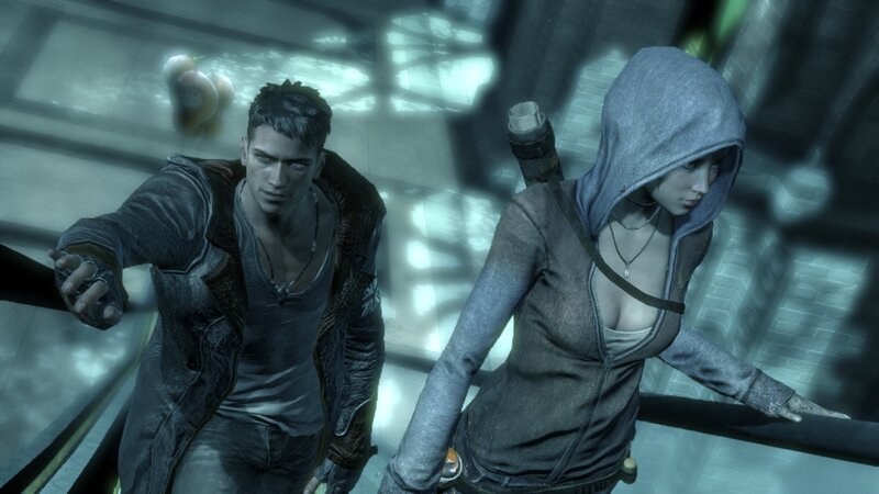 Dante and Lady in a dark corridor