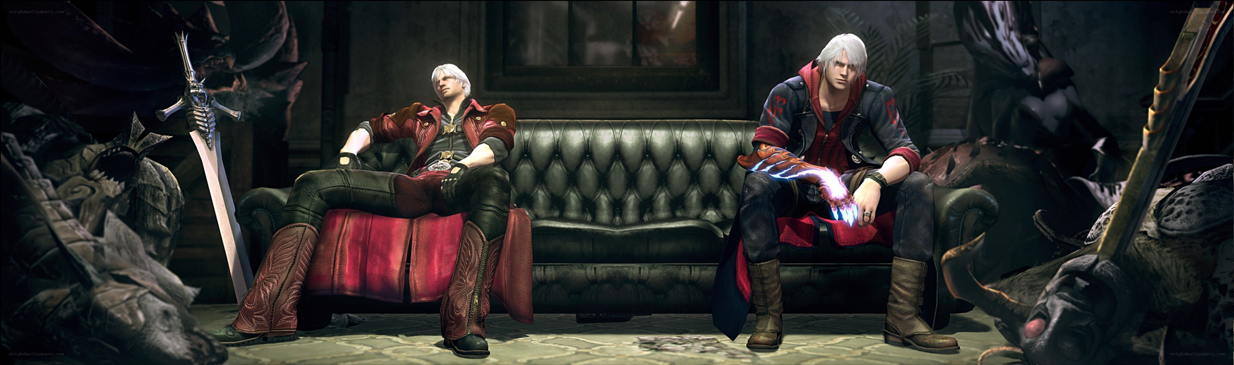 Dante and Nero on a couch