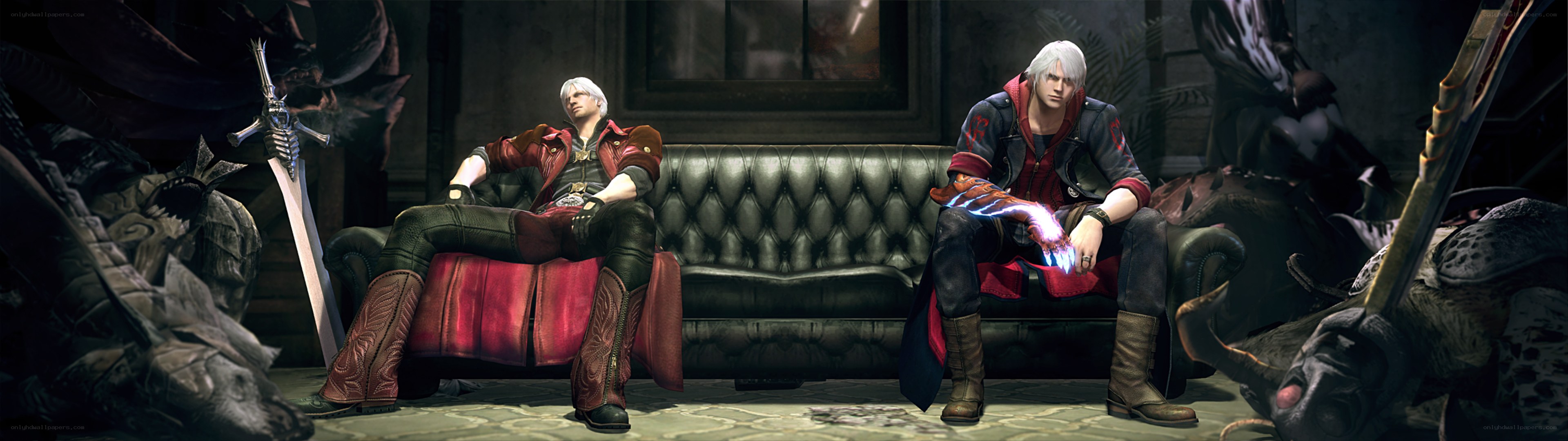 Dante and Vergil on a couch