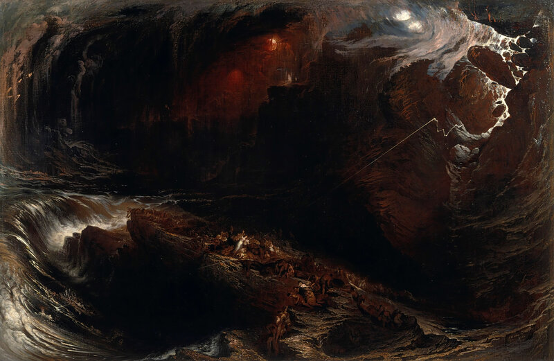 Dante and Virgil in Hell — Black, Dramatic