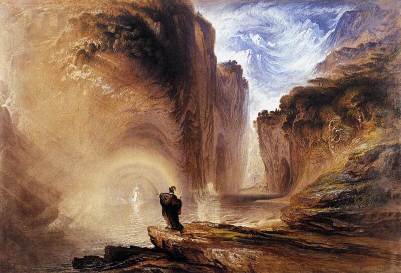 Dante and Virgil in the underworld