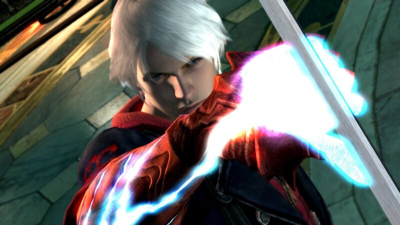 Dante with glowing sword